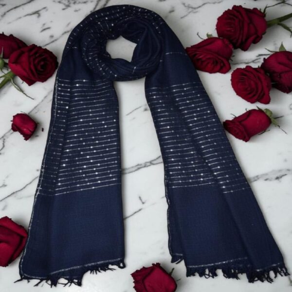 Regular Sequin Navy Blue Scarf