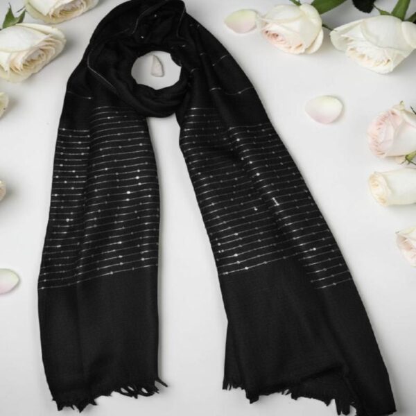 Regular Sequin Black Scarf