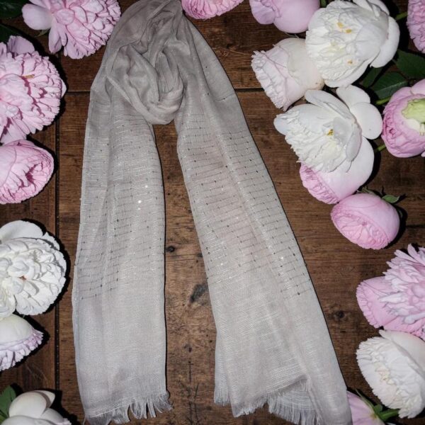 Regular Sequin Silver Gray Scarf