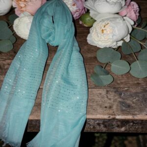 Regular Sequin Sky Blue Scarf