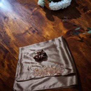 Zayna Royale Coffee Gold Scarf