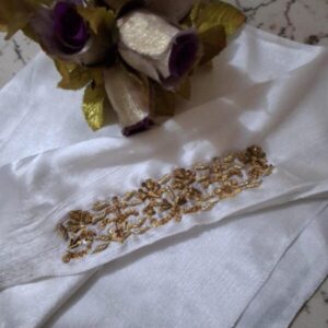 Zayna Royale Pearl White Scarf